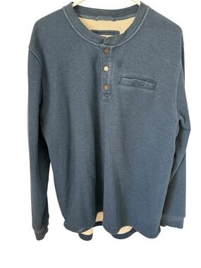 L.L. Bean Katahdin Iron Works Waffle Fleece Henley Size XL